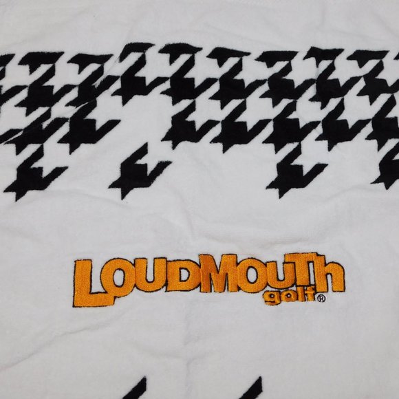 2011 Winning Edge LOUDMOUTH White Black Yellow Embroidered Golf Towel 16" x 23" - Picture 3 of 7